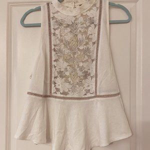 Free People Embroidered Pineapple Swing Tank